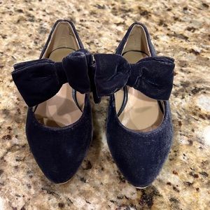 Janie and Jack navy velvet girls shoes
